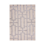 Hand-Tufted Geometric Pattern Wool/Art Silk // Ivory & Gray (3.6' x 5.6')