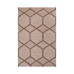 Hand-Tufted Geometric Pattern Wool/Art Silk // Ivory & Taupe