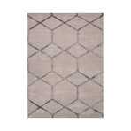 Hand-Tufted Geometric Pattern Wool/Art Silk // Taupe & Gray (8' x 11')