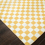 Flat-Weave Geometric Pattern Wool // Yellow & Blue