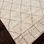 Hand-Knotted Moroccan Pattern Wool // Ivory & Taupe