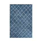 Hand-Tufted Durable Wool // Blue & Ivory (2' x 3')