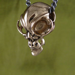 Alien Skull Necklace (Bronze // 24" Gunmetal Chain)