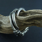 Crow Claw Ring // White Bronze (Size 8)