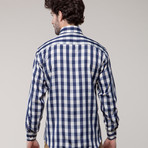 Jared Lang // TUR Button-Up // Blue + Cream (M)