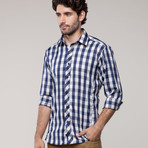 Jared Lang // TUR Button-Up // Blue + Cream (M)