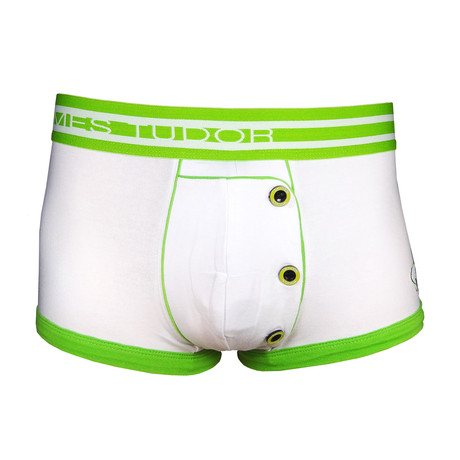 Accent Boxer // White + Lime (Small)
