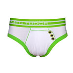 Accent Brief // White & Green (Small)