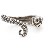 Silver Tentacle Wrap Ring (Size 5)