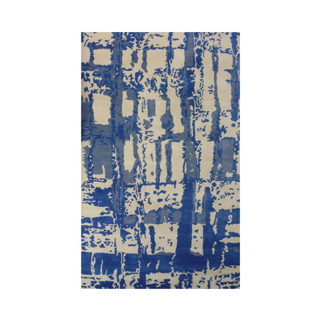 Rhythm Handtufted Rug // Blue + Ivory (8'L x 5'W)