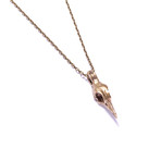 Brass Sparrow Skull Necklace