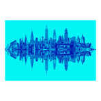 New York City Beat // Cyan (18"L x 26"W)