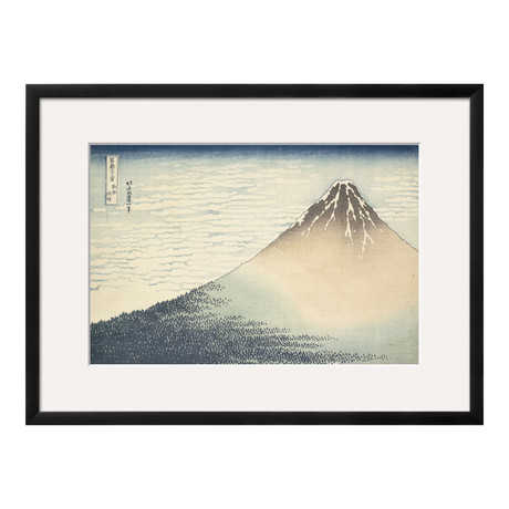 Katsushika Hokusai // Vent Frais Par Matin Clair Ou Le Fuji Rouge (Black Frame)