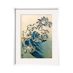 Katsushika Hokusai // Waves And Birds (Black Frame)