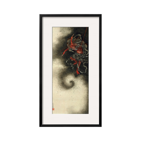 Katsushika Hokusai // Thunder God (Black Frame)