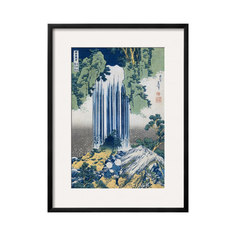 Katsushika Hokusai // The Yoro Falls In Mino Province (Black Frame)