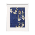 Katsushika Hokusai // Bouvreuil Et Cerisier Pleureur En Fleur (Black Frame)