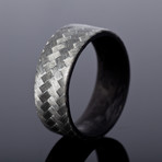 Two Tone Texalium and Carbon Fiber Ring // Diagonal Gloss (Size 6)