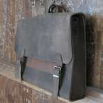 Satchel Bag // Gray + Brown