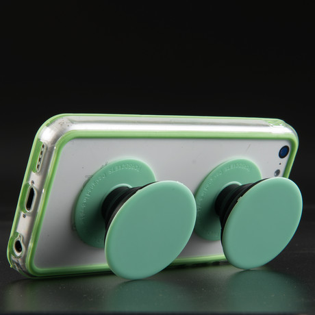 PopSocket With Bumper // iPhone 5C (Black-Mint + Green Bumper)