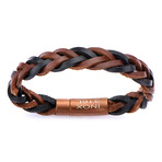 Braided Leather Bracelet // Black + Brown