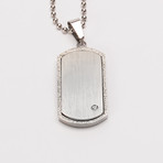 Dog Tag Necklace // Metallic + CZ