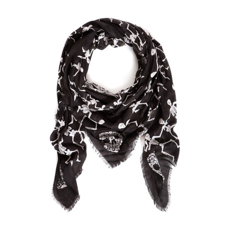 Dancing Skeleton & Skull Scarf