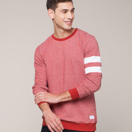 Red Speckle Knit Crew (S)