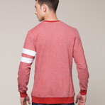 Red Speckle Knit Crew (S)