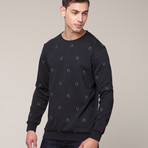 U Embroidered Sweatshirt // Black (L)