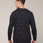 U Embroidered Sweatshirt // Black (XL)