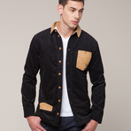 Boston Corduroy Overshirt // Black (L)