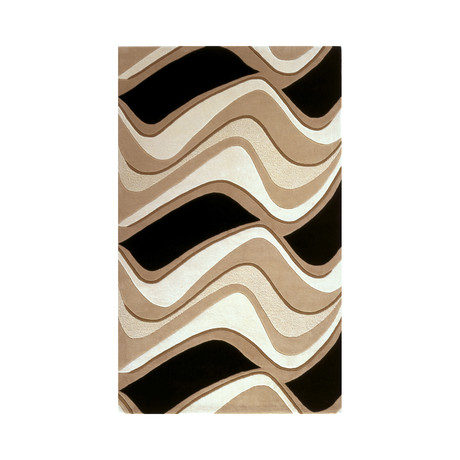 Waves // Black + Beige (5'L x 8'W)