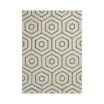 Dimensions // Concentro // Ivory + Lime (3'3"L x 5'3"W)