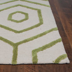 Dimensions // Concentro // Ivory + Lime (3'3"L x 5'3"W)