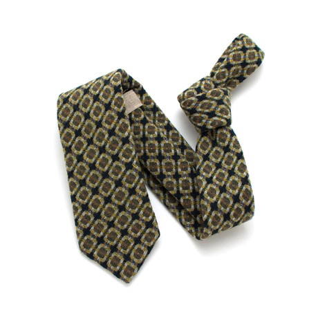 Classic Necktie // Textured Wool Argyle Pattern (Green)