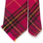 Classic Necktie // Textured Tartan Plaid + Fringe Edge Detail