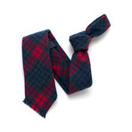 Classic Necktie // Classic Plaid Pattern + Fringe Edge Detail