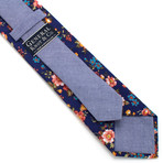 Classic Necktie // Vintage English Rose & Blue Chambray