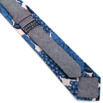 Classic Necktie // Vintage Dutch Blue Floral & Black Chambray