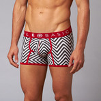 Chevron Print Boxer Brief // Black (M)