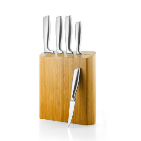 Vilagio 5-Pc Knife With Bamboo Block