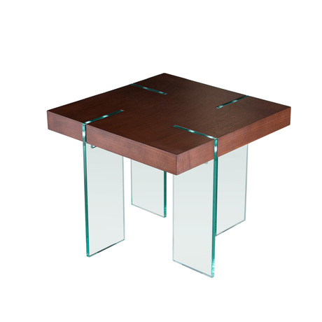 Glass Leg End Table (Java Veneer)