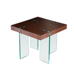 Glass Leg End Table (White Lacquer)