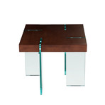 Glass Leg End Table (White Lacquer)