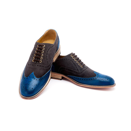 Wingtip Combination Brogue // Grey/Blue ( US: 7)