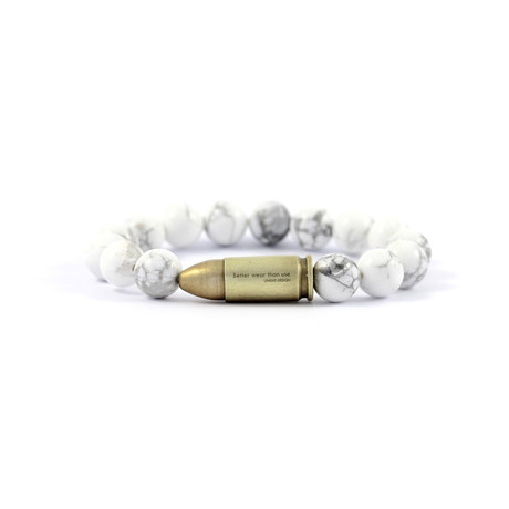 Small Bullet Bracelet // Howlite (Small)