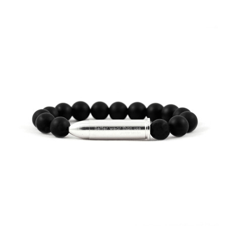 Medium Bullet Bracelet // Silver // Onyx (Small)