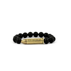 Medium Bullet Bracelet // Brass // Onyx (Small)