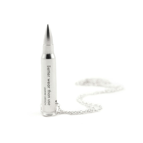 Big Bullet Necklace // Silver